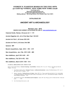 Ancient Art & Archaeology - Andrew D. Washton Books on the Fine