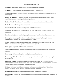 AP Debate Speech Outline (Must Be Typed)