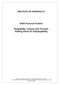 HAVE Personal Portfolio - Institute of Hospitality