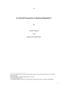 An Overall Perspective on Banking Regulation[1][2]