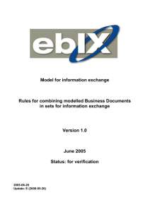 Model for combining business documents in sets 1.0.E