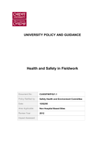 Health and safety in Fieldwork