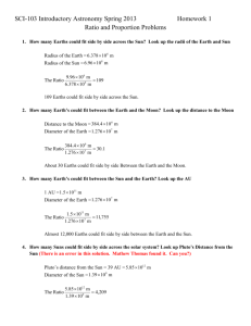 SCI-103 Introductory Astronomy Spring 2013 Homework 1 Ratio and
