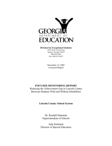 Focused Monitoring - GADOE Georgia Department of Education