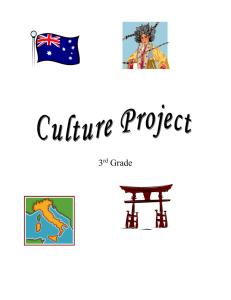 3rd Grade Culture Project We are beginning our study of countries