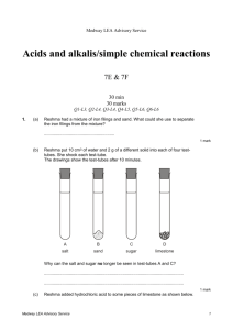 Acids and alkalis/simple chemical reactions