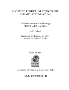 INVERTED PENDULUM STUDIES FOR SEISMIC - DCC