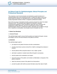 An Ethical Code For Ophthalmologists: Ethical Principles and