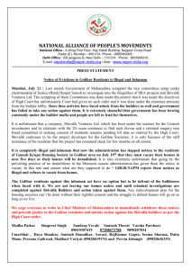 Action Alert Notice to Golibar Residents is Illegal and Inhuman