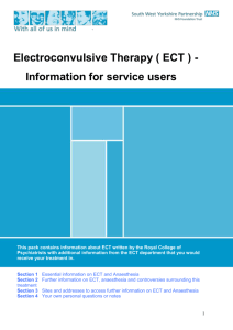 Electroconvulsive Therapy (ECT) Information for Service Users