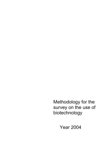 Methodology for the survey on the use of biotechnology