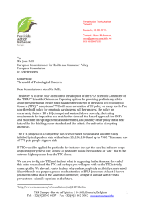 PAN Europe letter to Mr. Dalli concerning TTC
