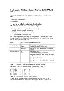 How to use the D2K Support Vector Machine (SVM