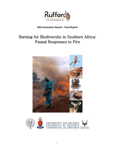 `Burning for Biodiversity in southern Africa: faunal responses to fire`