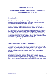 DSA assessment and application process