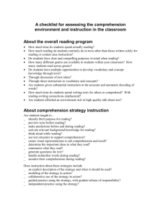 A checklist for assessing the comprehension