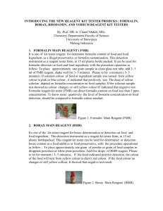 formalin, borax, rhodamin, and yodium reagent kit testers