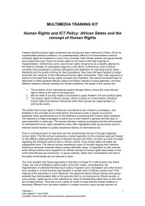 African States and the concept of Human Rights
