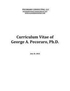 Curriculum Vitae of George A. Pecoraro, Ph.D.