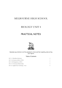 UNIT 4 BIOLOGY - Melbourne High School