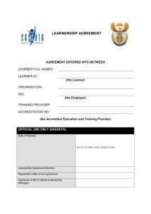 Updated Learnership Agreement Form