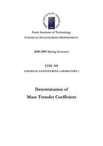 Determination of Mass Transfer Coefficient