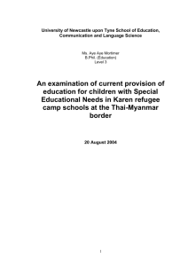 An examination of current provision of education for children with