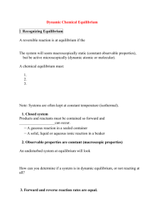 Dynamic Chemical Equilibrium