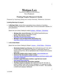 Locating Attorneys - The University of Michigan Law School