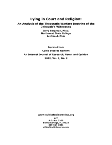 Lying in Court and Religion: An Analysis of the