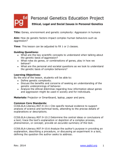 Title: Genes, environment and genetic complexity: Aggression in