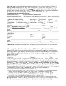 2000 Entry Form-F for the Southeast District Science Day (DSD) and