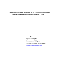 The Documentation and Propagation of the Ifa Corpus and the