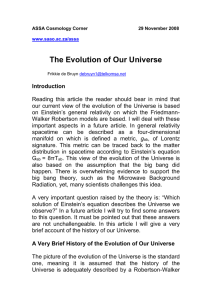 The Evolution of Our Universe