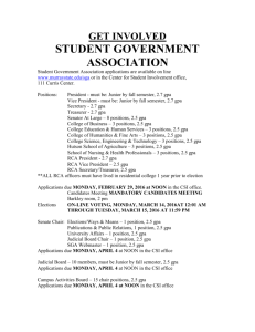 Student Government Association applications are available on line