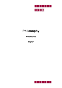 Philosophy: Metaphysics for Higher