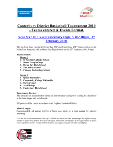 Canterbury District Basketball Tournament – Teams