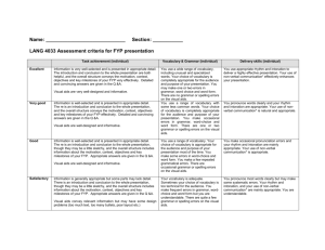 LANG 4033 Assessment criteria for FYP Presentation