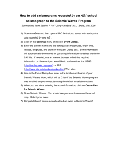 How to add a new earthquake to Seismic Waves: