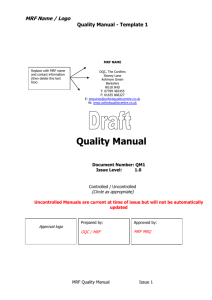 ISO 9001 Quality Manual