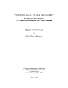 The S.C. Coastal Erosion RFP - South Carolina Sea Grant Consortium