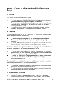 Annex 10: Terms of reference of the EHRC Programme Board