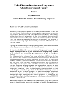 Barrier Removal to Namibia Renewable Energy