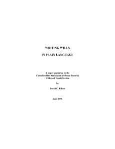 Writing Wills in Plain Language