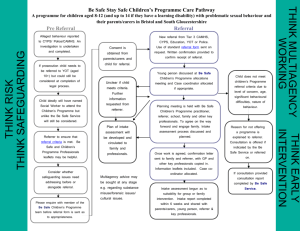 Be Safe Stay Safe Children`s Programme Care Pathway