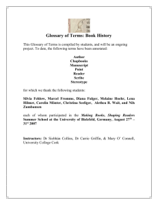 Glossary of Terms: Book History