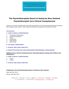 Psychotherapist Core Clinical Competencies Final