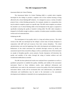 Assessment Rubric for Critical Thinking (ARC)