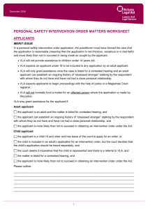 personal safety intervention order matters worksheet