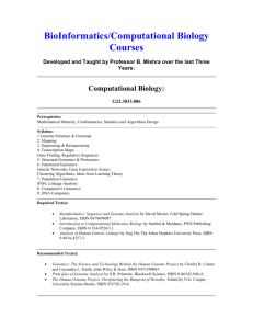 BioInformatics/Computational Biology Courses